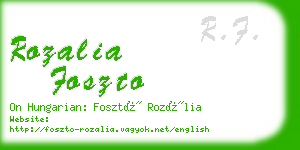 rozalia foszto business card